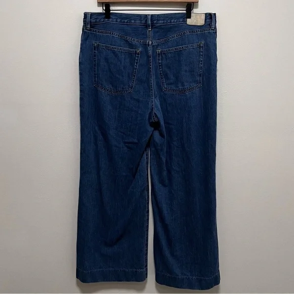 Everlane The Summer Wide Leg Jean In Dark Blue Wash 33 - Picture 3 of 9